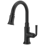 Brizo Rook 1.8 GPM Single Hole Pull Down Prep/Bar Faucet with MagneDock - Limited Lifetime Warranty Matte Black